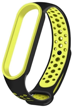 Ремінець Beline для Xiaomi Mi Band 5/6/7 Black-Green (5904422911355)