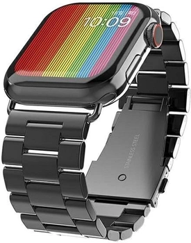 Pasek Mercury Metal do Apple Watch Series 1/2/3/4/5/6/7/8/SE/SE2/Ultra 42-45 mm Czarny (8809724801434)