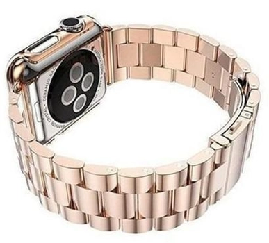 Pasek Mercury Metal do Apple Watch Series 1/2/3/4/5/6/7/8/SE/SE2/Ultra 42-45 mm Różowo złoty (8809724801397)