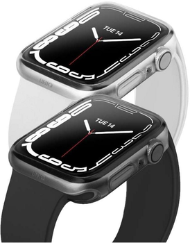 Etui Uniq Glase do Apple Watch Series 7/8 45 mm Dual Pack Przezroczysty-dymny (8886463679357)