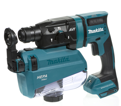 Перфоратор аккумуляторный с системой пылеудаления Makita DHR182ZWJ (LXT, 1.7 Дж, SDS-PLUS, DX05, без аккумулятора, кейс Makpac)