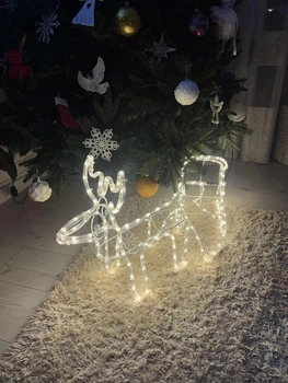 Светодиодная фигура из гирлянды Олень с санями 204 LED 220В 128х23 см Теплый белый (17219)