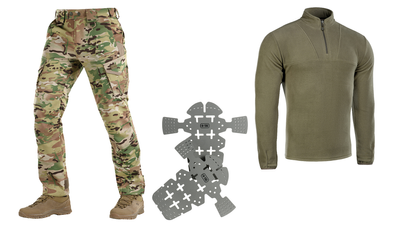 M-tac комплект штаны тактические с вставными наколенниками кофта флисовая L