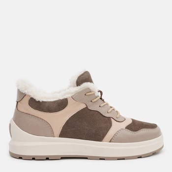 Женские зимние ботинки кожаные низкие Prime Shoes 461 Beige Leather 26-461-00420 37 24 см Бежевые (PS_2000000209555)