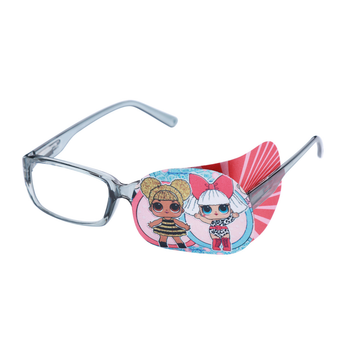 Оклюдер на окуляри дитячий текстильний Fuddy-Duddy 2шт для лівого і правого ока з малюнком Лялечка ЛОЛ (O-9)