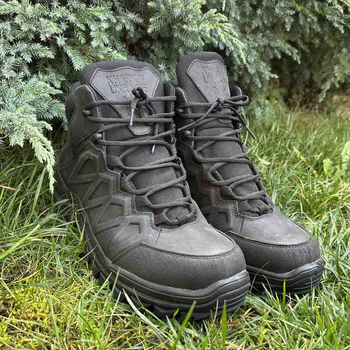 Высокие Кожаные Кроссовки черные / Демисезонная Обувь с защитой от влаги размер 40