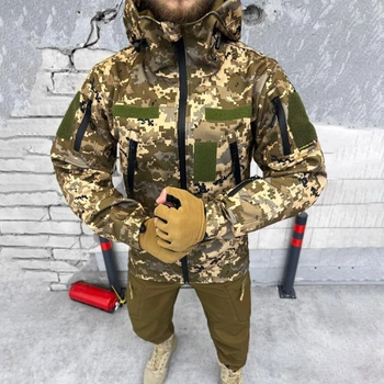 Мужская Демисезонная Куртка Soft Shell с флисовой подкладкой / Верхняя Одежда Logos-Tac пиксель размер M