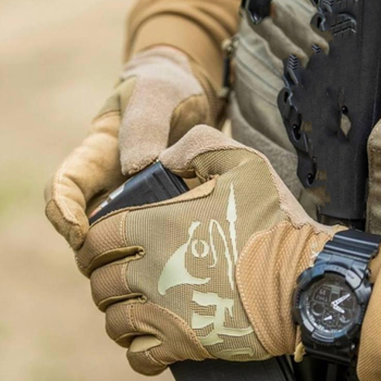 Защитные перчатки Helikon-Tex с замшевыми вставками и сенсорными накладками койот размер M