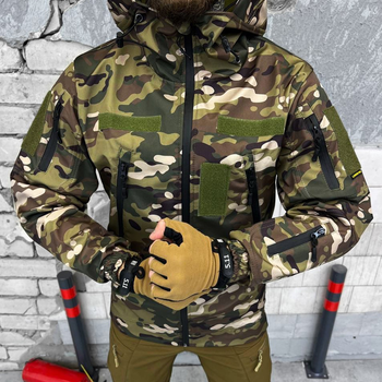 Мужская Демисезонная Куртка Soft Shell с флисовой подкладкой / Верхняя Одежда Logos-Tac мультикам размер L