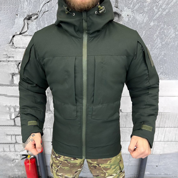 Чоловічий бушлат з підкладкою OMNI-HEAT та силіконовим утеплювачем 150 / Зимова куртка Oxford олива розмір XL