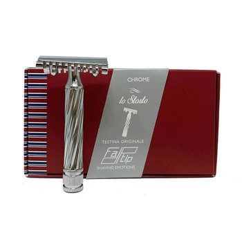 Бритва для гоління Т-подібна Fatip Chrome Slant Open Comb