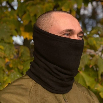Баф тактический флисовый M-KET черный зимний защитный шарф универсальный размер