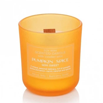 Свічка ароматична з дерев'яним гнотом Pumpkin Spice Semi Sweet 3344