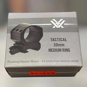 Крепление для оптики – кольцо Vortex Tactical Ring 30 mm, Medium (TRM), Picatinny, кольцо для прицела 30 мм (243693)