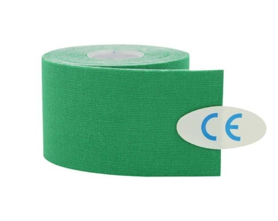 Кинезио тейп (кинезиологический тейп) Kinesiology Tape 5см х 5м тёмно-зелёный (изумрудный)