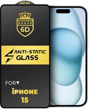 Защитное стекло 6D Anti-Static iPhone 15 Glass Shield (34173)