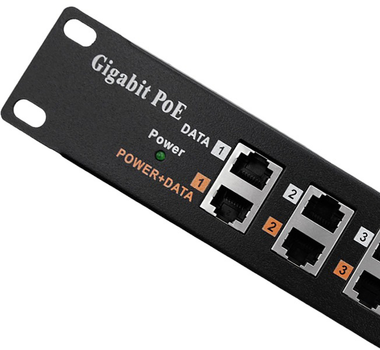 Патч-панель Qoltec Rack 12 портів PoE black (54478)