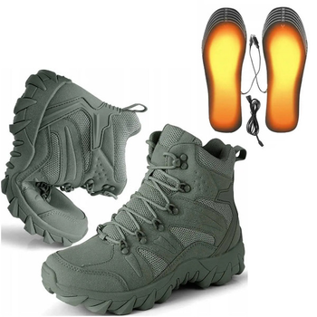 Военно-тактические водонепроницаемые кожаные ботинки OLIV с согревающей стелькой USB размер 40