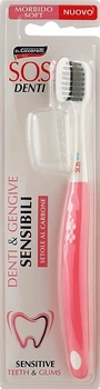 Зубная щетка с угольными щетинками, розовая - Dr. Ciccarelli S.O.S Denti Charcoal (982426-60516)