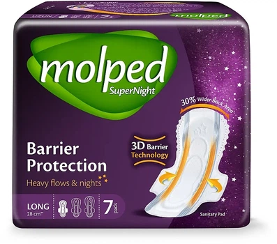 Гігієнічні прокладки Super Night Long, 7 шт. - Molped 7шт (1267851-146968)