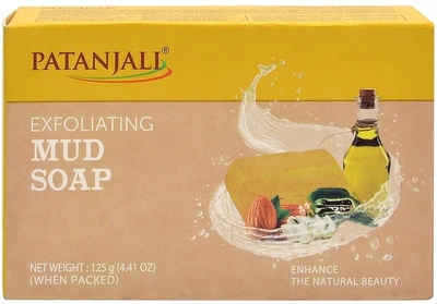 Мило для тіла з глиною "Відлущувальне" - Patanjali Exfoliating Mud Soap 125g (1234583-140885)