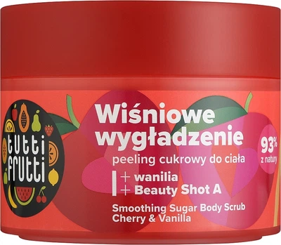 Розгладжуючий цукровий пілінг для тіла "Вишня та ваніль" - Farmona Tutti Frutti Cherry and Vanilla.