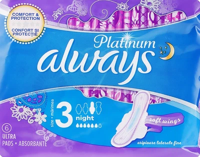 Гигиенические прокладки, 6 шт. - Always Platinum Ultra Night 6шт (807926-134812)