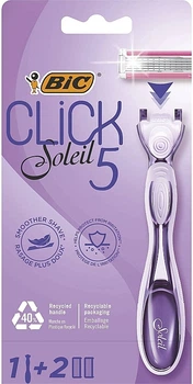 Женская бритва с 2 сменными кассетами - Bic Click 5 Soleil Sensitive (1140174-145990)