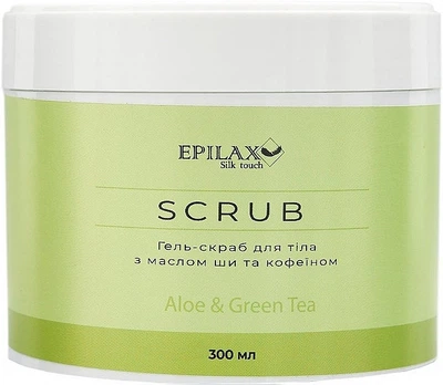 Гель-скраб для тіла з олією ши та кофеїном "Алое і зелений чай" - Epilax Silk Touch Aloe&Green Tea 300ml (300ml)