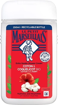 Биогель для душа "Хлопок и мак" - Le Petit Marseillais Cotton & Bio Poppy Extra Gentle Shower Cream 250ml (1236842-141797)