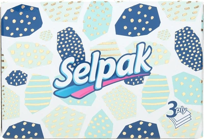 Гігієнічні салфетки тришарові, біла упаковка - Selpak 70шт (593205-66547)