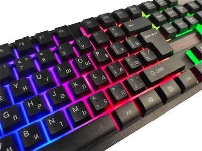 Компьютерная игровая Клавиатура KEYBOARD HK-6300 с подсветкой Черная