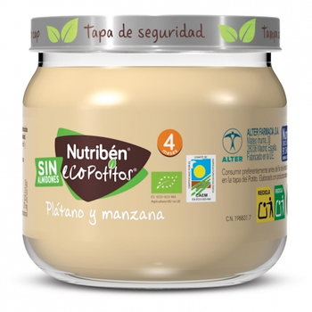 Дитяче пюре Nutriben Ecopotito Банан Яблуко 120 г (8430094316497)