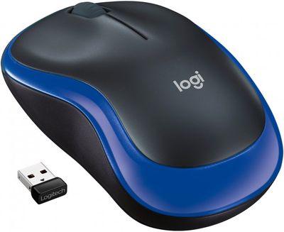Безпровідна миша Logitech M185 Black/Blue (910-002239)