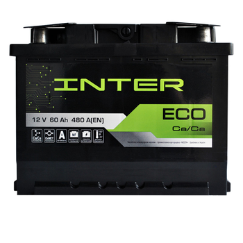 Автомобильный аккумулятор INTER Eco 60Ah 480A R+ (L2)