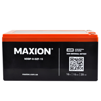 Аккумулятор промышленный Maxion AGM 16V 15Ah L+ (BT-8 DZF 15)