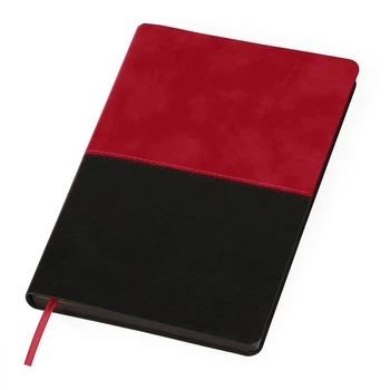 Записная книжка А5 недатированная, в линию Paperbook Twice Красная с черным