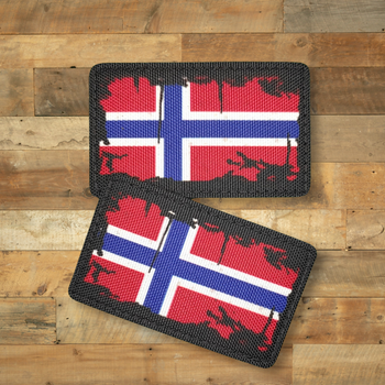 Шеврон Флаг Норвегии, Винтаж, 8х5, на липучке (велкро), патч печатный