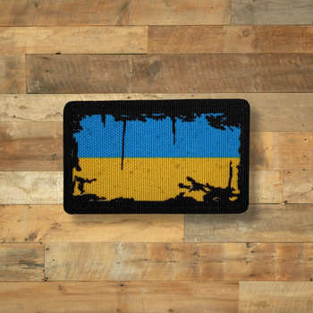 Шеврон Прапор України, Вінтаж, 8х5 см, на липучці (велкро), патч друкований
