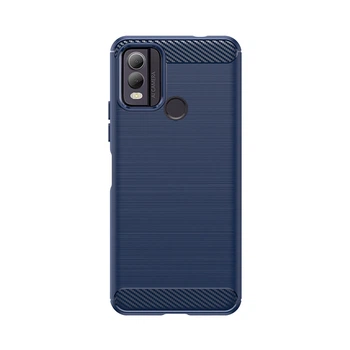 Чохол Lenuo Carbon Fiber для Nokia C22 Navy Blue