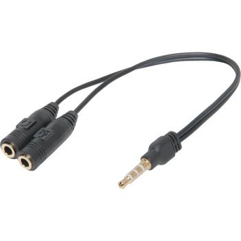 Переходник Jack 3.5mm M 4pin to 2 Jack 3.5mm F (Audio+MIC) Headset Jack Defender (63012)
