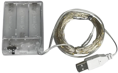 Світлодіодна гірлянда Decorative Light USB + від батарейок Нитка Led 50 5 м Холодний Білий (2000992418577)