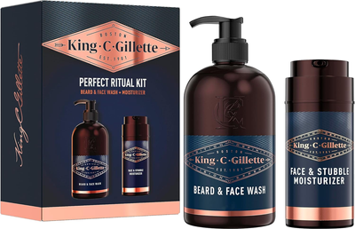 Zestaw kosmetyków do golenia Gillette King Camp Beard Wash 350 ml + Balsam 100 ml (8700216077330)