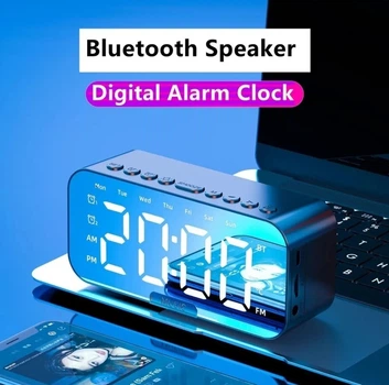 Цифровий годинник і bluetooth колонка Wireless clock speaker G10 з будильником, термометром, TF card