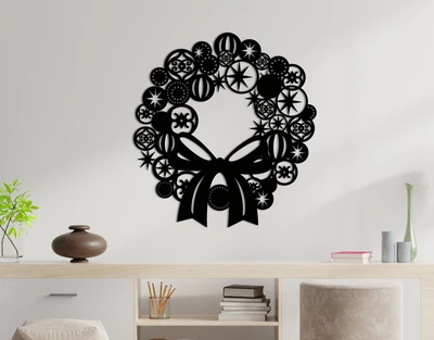 Декоративне панно на стіну з дерева Upwood Decor Вінок Wreath 50 х 53 см black