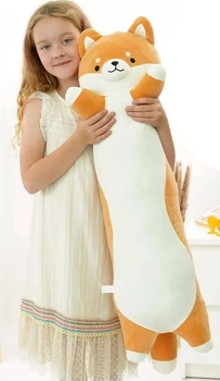 М'яка іграшка подушка Обіймашка My Kigu Собака Коргі Батон Антистрес Коричнева 90 см (9042)