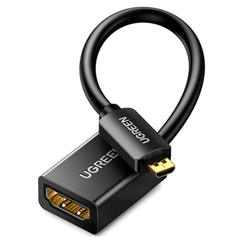Переходник Ugreen Micro HDMI - HDMI 4K@60Гц 1080p@120Гц 18 Гбит/с HDMI-D - HDMI 2.0 HDR 3D Dolby Черный