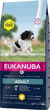Karma dla psów Eukanuba Adult Medium Breed Chicken 18 kg (8710255119854)