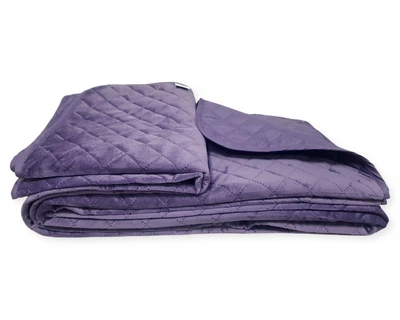 Велюрове стьобане двостороннє покривало Декор Violet 150х220 Полуторний Фіолетовий