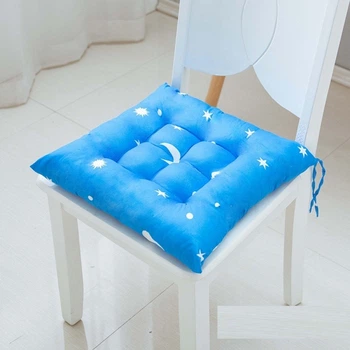 Подушка на стул с завязками 35х35 Голубая (E5-00687.blue)